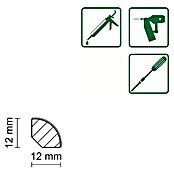 VIERTELSTAB FU05    12X12MM FOL. WEISS  2,4 M