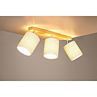 Britop Lighting Boho Deckenstrahler (25 W, L x B x H: 67 x 13 x 25 cm, Eiche, Beige, E27, 3 Stk.)