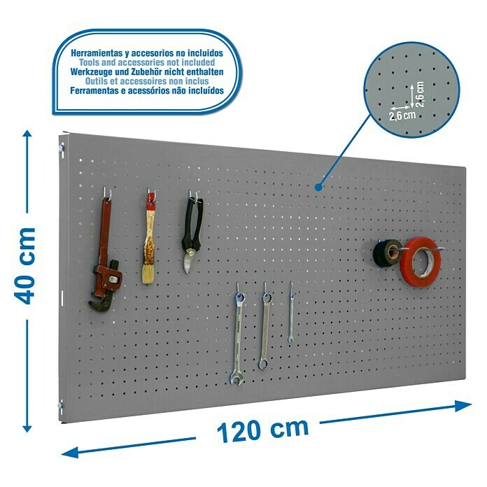 Simonrack Panelclick Panel perforado (1 ud., Gris oscuro)