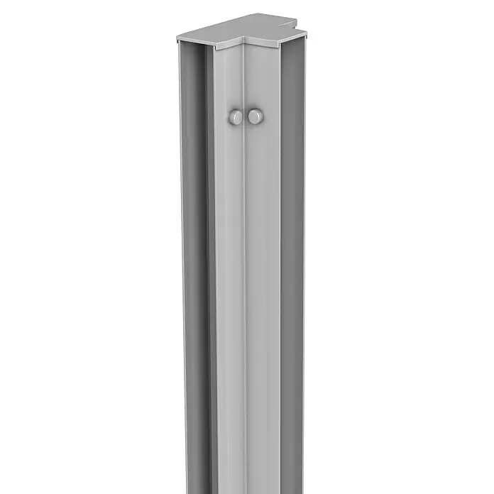 Biohort DaVinci T-Profil Mini - Silber Metallic, Stahl - Graues Eckprofil aus Metall mit zwei sichtbaren Befestigungen.