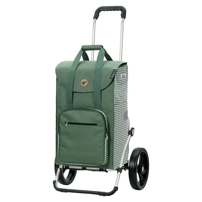 Andersen Royal Einkaufstrolley Liska - Traglast: 50 kg, Grün - Einkaufstrolley in Grün mit silberfarbenem Gestell und schwarzen Rädern. Praktisch für den Transport von Einkäufen.