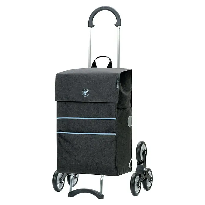 Andersen Scala Einkaufstrolley Nelon - Traglast: 40 kg, Anthrazit - Schwarzer Einkaufstrolley mit Treppensteiger-Rädern, ideal für bequemes Einkaufen und einfachen Transport von Lasten.