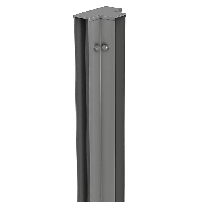 Biohort DaVinci T-Profil Mini - Quarzgrau Metallic, Stahl - Grauer Metall-T-Pfosten mit zwei Befestigungselementen.