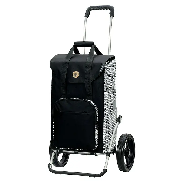 Andersen Royal Einkaufstrolley Liska - Traglast: 50 kg, Schwarz - Hier ist ein Einkaufstrolley mit schwarzer Tasche und großen Rädern für bequemen Transport.