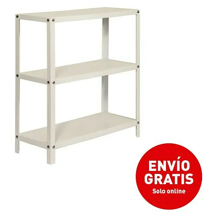 Simonrack Simonhome Estantería metálica Plus - Al x An x Pr: 90 x 100 x 30 cm, Capacidad de carga por balda: 100 kg, Número de baldas: 3 ud., Atornillado, Blanco - Estantería metálica blanca de tres niveles, perfecta para añadir almacenamiento y organización adicionales a cualquier habitación.