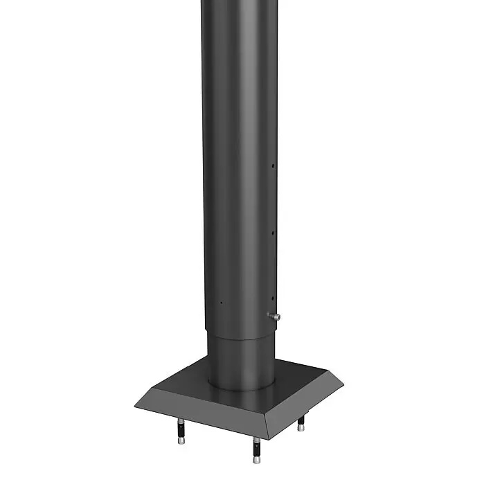 Biohort Zaunpfosten - Höhe: 135 cm, Durchmesser: 40 mm, Dunkelgrau Metallic - Dunkelgraue Metallstange mit quadratischem Sockel und verstellbaren Füßen, mit kleinen Löchern und einem Seitenanschluss, ideal für Sonnenschirme.