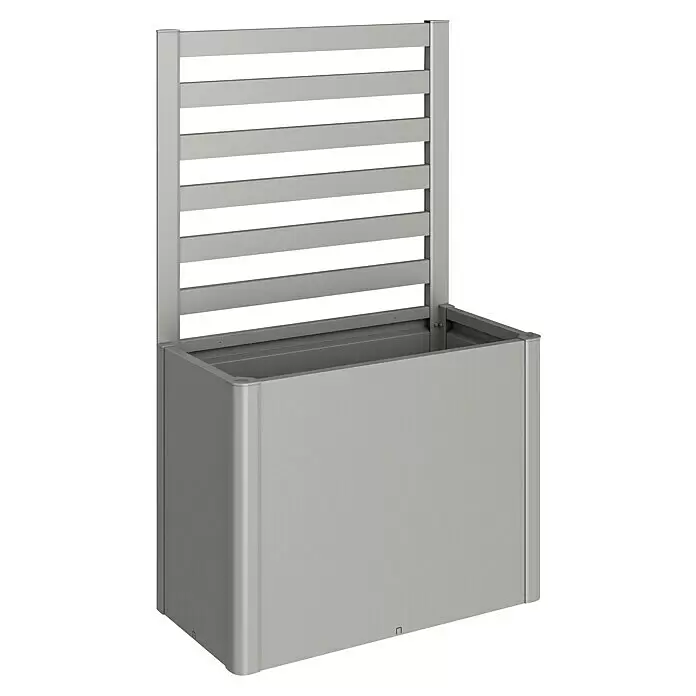 Biohort Sichtschutz-Rankgitter - 102 x 91 cm, Quarzgrau Metallic, Passend für: Biohort Hochbeet & Hochbeet Belverde - Grauer Metall-Pflanzkasten mit integriertem Rankgitter für Kletterpflanzen.