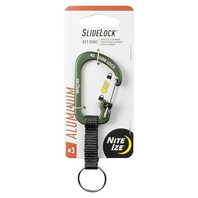 Nite Ize Karabinerhaken Slidelock Key Ring (Edelstahl, Olive) | BAUHAUS