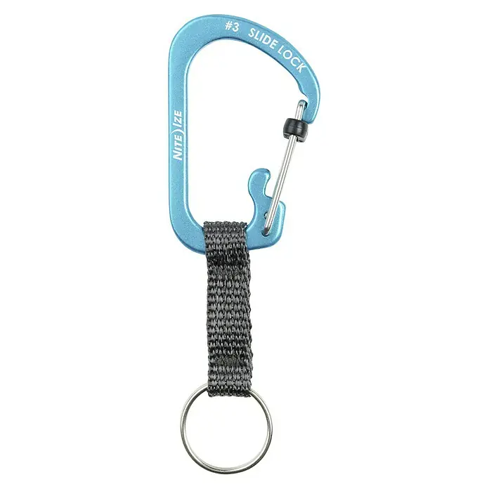 Nite Ize Karabinerhaken Slidelock Key Ring - Blau - Karabinerhaken von Nite Ize mit SlideLock-Funktion und Schlüsselring. Ideal für Schlüssel, kleine Werkzeuge oder Accessoires. Robust und einfach zu bedienen.