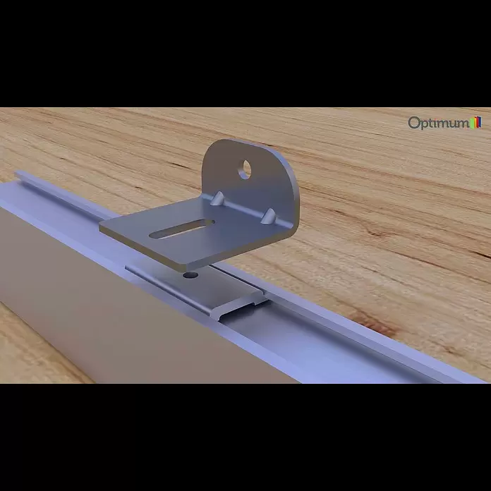 Optimum Schiebetür-Komplettset Optirail - 83 x 204 cm, Eiche Hellgrau, Wabe - Optimum Schiebetür-Set Optirail