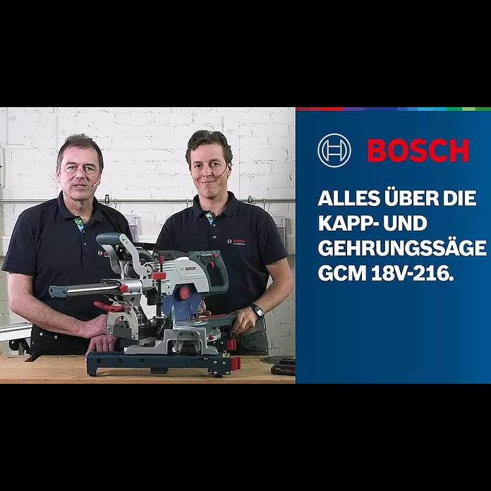 Bosch Professional AMPShare 18V Akku-Kapp- & Gehrungssäge 18V-216 Solo - 18 V, Ohne Akku, Durchmesser Sägeblatt: 216 mm - Alles über die Bosch Professional GCM 18V-216 BITURBO Brushless Kapp- & Gehrungssäge