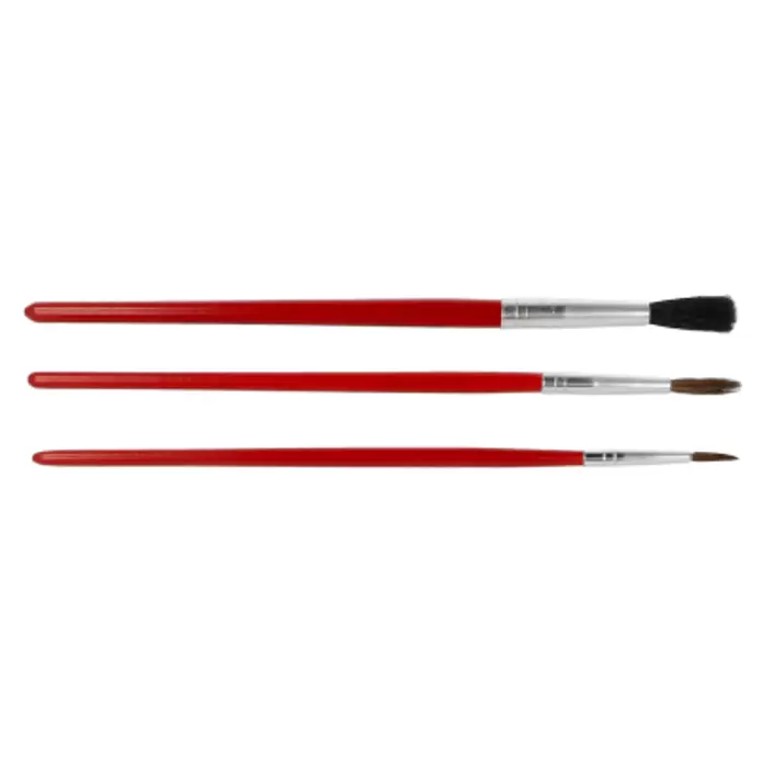 Hobbypinsel-Set - 3 -tlg., Größe Pinsel: 02, 04, 10, Naturholz