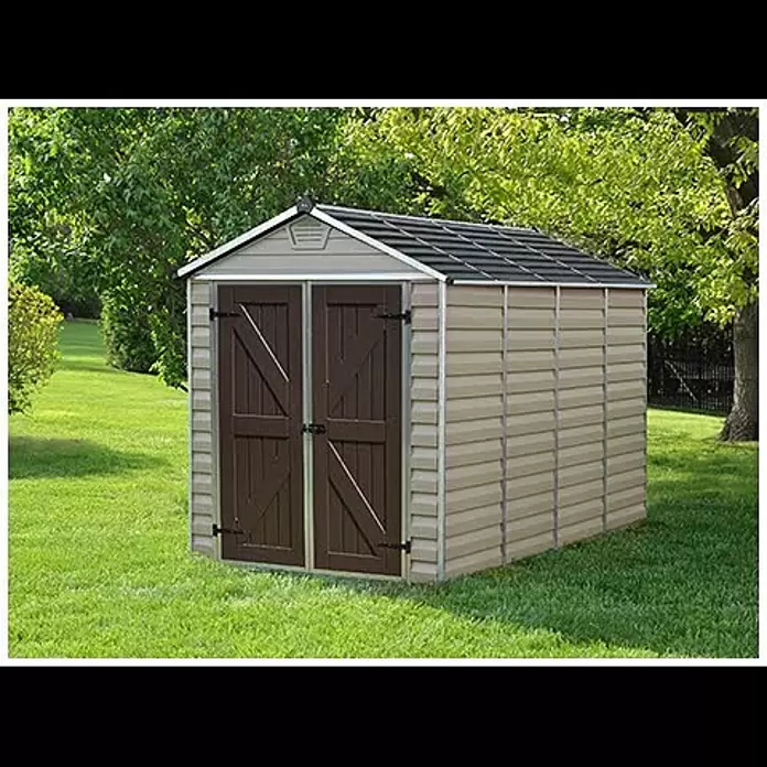 Palram – Canopia Gartenhaus Skylight 6x8 Tan - Außenmaß inkl. Dachüberstand (B x T): 185 x 229 cm, Kunststoff, Beige/Braun - Palram - Canopia | SkyLight™-Schuppen (DE)