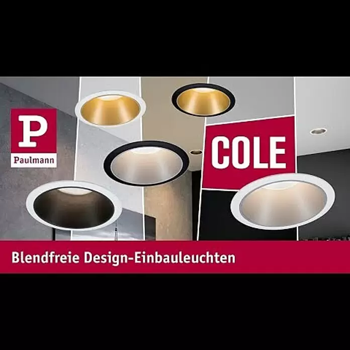 Paulmann LED-Einbauleuchte Cole - 19,5 W, Schwarz/Silber, Warmweiß, 3 Stk. - Video