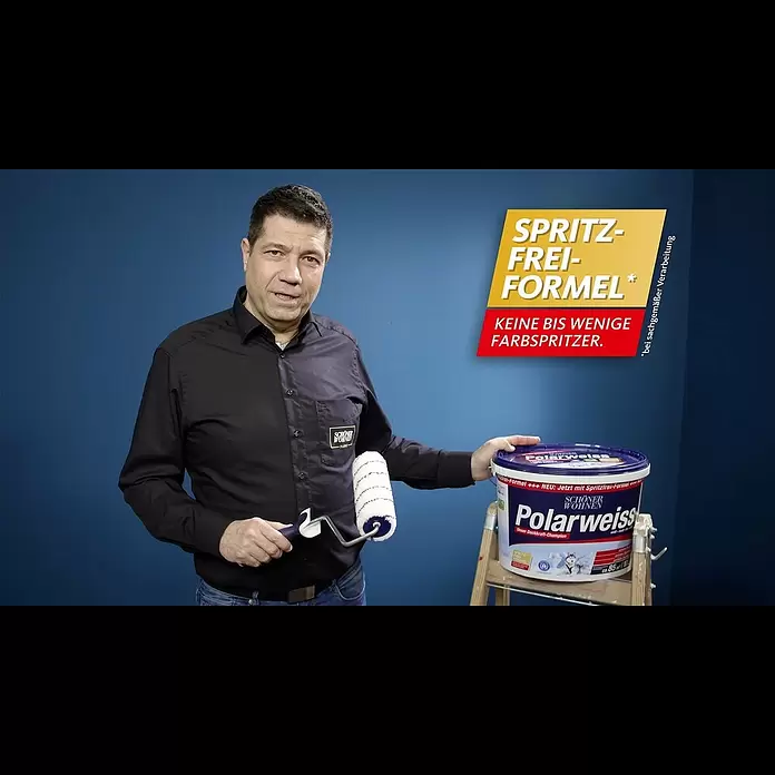 SCHÖNER WOHNEN-Farbe Wandfarbe Polarweiß - Weiß, Matt, 1 l, Konservierungsmittelfrei - SCHÖNER WOHNEN Polarweiss Spritzfrei-Formel | Farbspritzer ade
