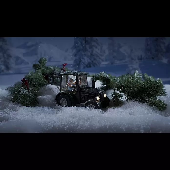 Konstsmide LED-Weihnachtsdekoleuchte Weihnachtsmann mit Traktor - 24 x 13,5 x 17 cm, Grün, Batteriebetrieben, LED - Konstsmide LED-Dekoleuchte Weihnachtsmann mit Traktor | BAUHAUS