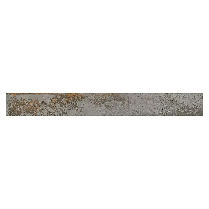 Sockelfliese Metallic Black - 8 x 60 cm, Schwarz, Matt - Graue Steinoberfläche mit leichter Textur und natürlichen Mustern, ideal für Hintergründe und Designelemente.