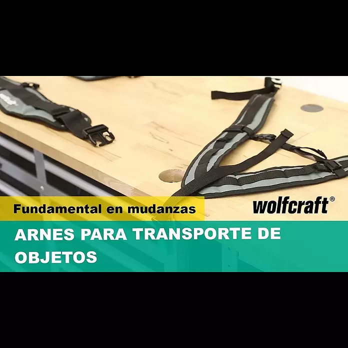 Wolfcraft Faja lumbar de transporte - Negro, Capacidad de carga: 30 kg - Arnes para transporte de objetos | Mudanzas | wolfcraft
