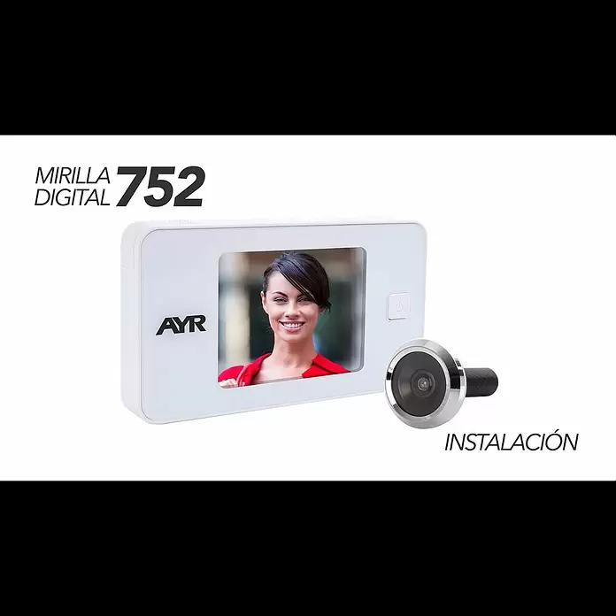 AYR Face Mirilla digital 752 - Latón, Espesor de la puerta: 38 mm - 110 mm - AyR