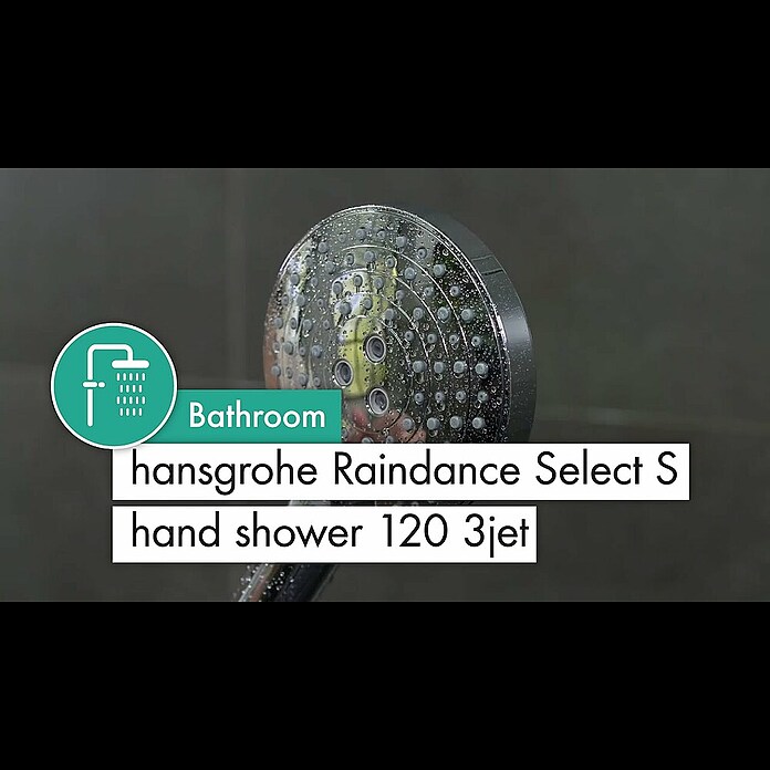 Hansgrohe Handbrause Raindance Select S 120 3jet (Anzahl Funktionen: 3 Stk., Durchmesser: 12,5 cm, Chrom) | BAUHAUS