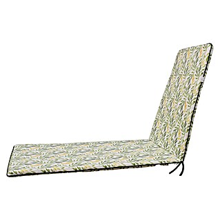 Cojín para tumbona Olivo (Verde/Amarillo, L x An x Al: 190 x 65 x 5,5 cm, 50% algodón y 50% poliéster)