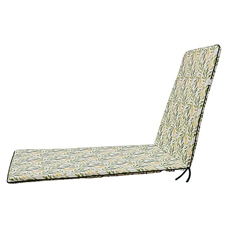 Cojín para tumbona Olivo (Verde/Amarillo, L x An x Al: 190 x 65 x 5,5 cm, 50% algodón 50% poliéster)