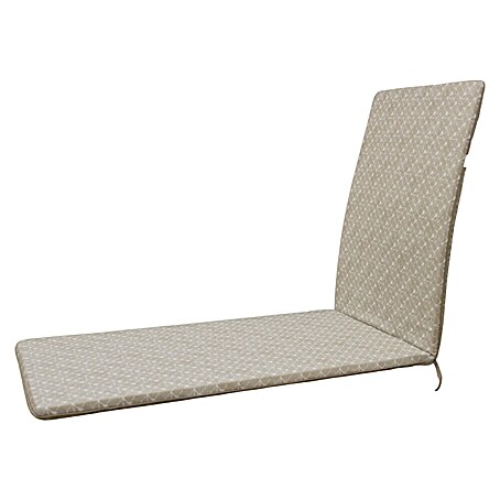 Cojín para tumbona Estrellas (Beige/Blanco, L x An x Al: 190 x 65 x 5,5 cm, 50% algodón 50% poliéster)