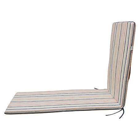 Cojín para tumbona Rayas multicolor (Multicolor, L x An x Al: 190 x 65 x 5,5 cm, 50% algodón 50% poliéster)