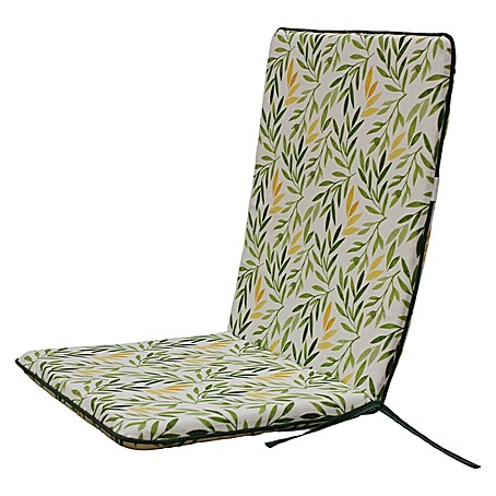 Cojín para respaldo alto Olivo (Verde/Amarillo, L x An x Al: 95 x 45 x 3,5 cm, Composición del material de la funda: 50% algodón 50% poliéster)