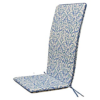 Cojín para sillón de posiciones Mahir (120 x 45 x 3,5 cm, Azul/Blanco, 50% algodón y 50% poliéster)