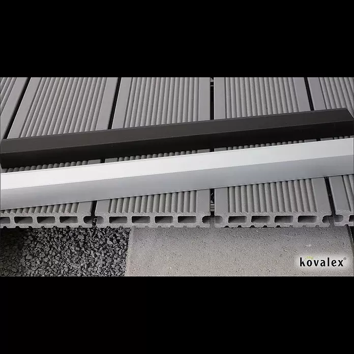 Kovalex U-Profil - Aluminium, Anthrazit, L x S: 2.500 x 28 mm - Kovalex® Alu-Einfassprofil