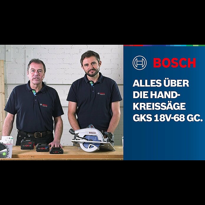 Bosch Professional AMPShare 18V Akku-Handkreissäge GKS 18V-68 GC Solo (18 V, Ohne Akku, Leerlaufdrehzahl: 2.500 U/min - 5.000 U/min) | BAUHAUS