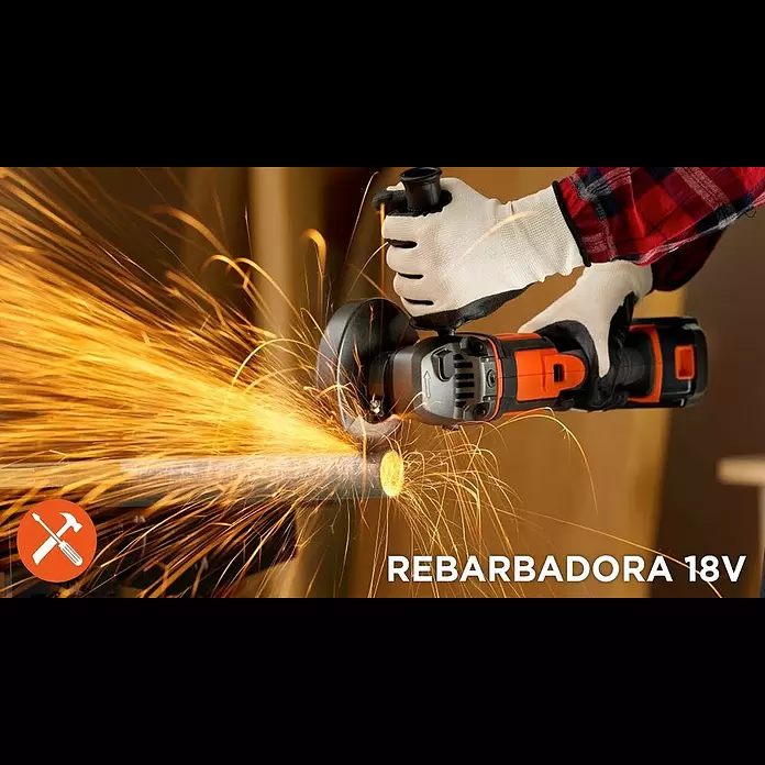 Black+Decker Amoladora angular de batería BCG720M1 - Iones de litio, 4 Ah, 1 batería, Diámetro disco: 125 mm, 8.600 r.p.m. - Amoladora 18V I BLACK+DECKER