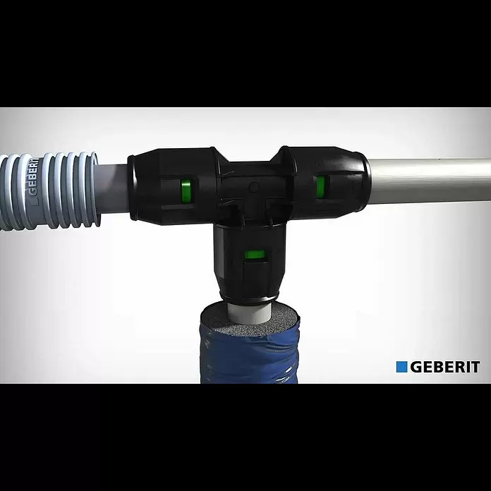 Geberit Pushfit Steck-Reduzier-T-Stück - Durchmesser: 20 mm, 20 x 20 x 16 mm - Geberit PushFit Fitting - Functionality