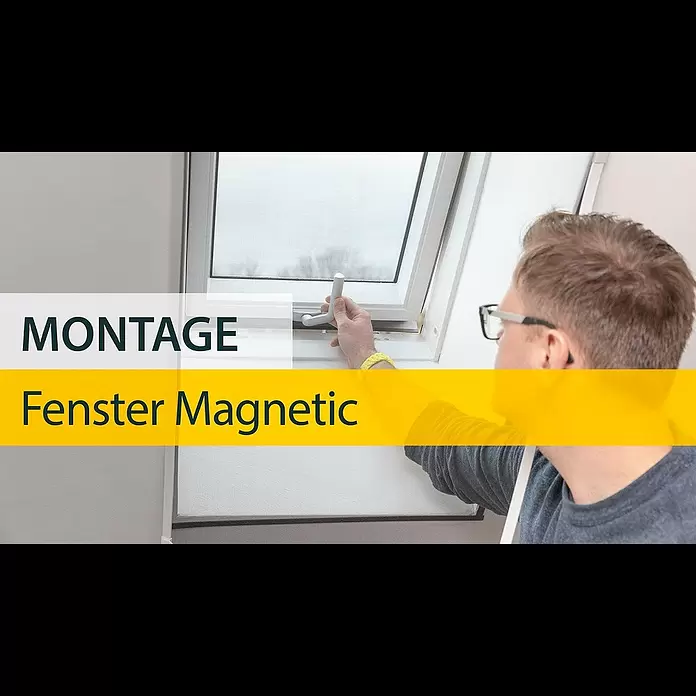Schellenberg Insect Stop Insektenschutzfenster - B x H: 100 x 120 cm, Magnetisch anheften, Farbe Rahmen: Anthrazit - Montage Insektenschutz mit Magnetrahmen für Fenster von Schellenberg