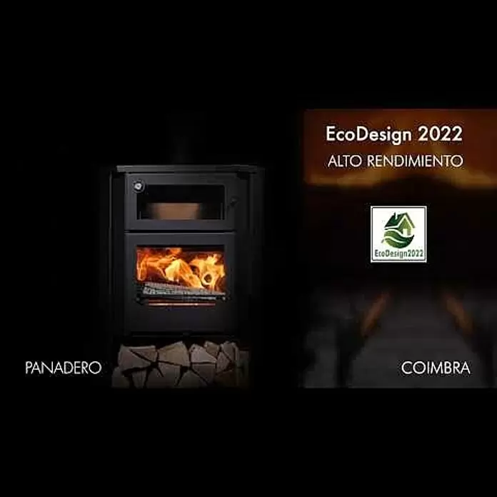 Panadero Estufa de leña esquinera Coimbra - 7 kW, Volumen de calefacción: 280 m³, Antracita - COIMBRA EcoDesign