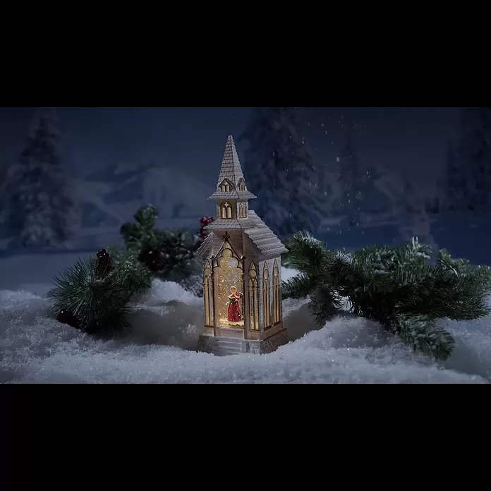 Konstsmide LED-Szenerie Kirche - L x B x H: 11,5 x 11,5 x 33 cm, Weiß, Batteriebetrieben, LED - Konstsmide LED-Weihnachtsleuchte Kirche (0,1 W, Weiß, L x B x H: 11,5 x 11,5 x 33 cm) | BAUHAUS