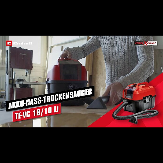 Einhell Power X-Change Akku-Nass-Trockensauger TE-VC 18/10 Li-Solo18 V, Ohne Akku, 10 l Product