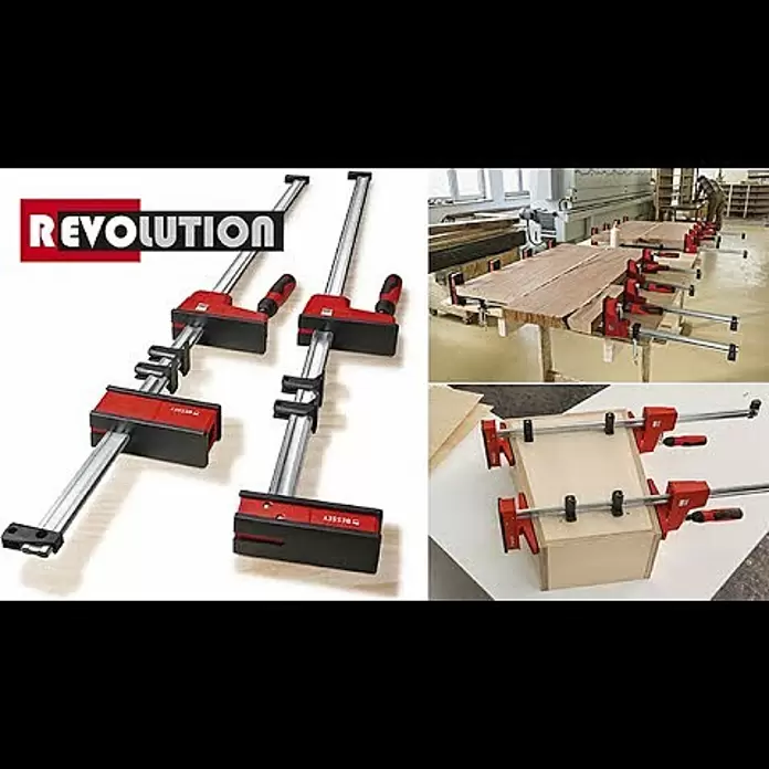 Bessey Korpuszwinge REVO KRE 800/95 - Spannweite: 800 mm, Spannkraft: 8.000 N, Ausladung: 95 mm - Großflächig spannen und spreizen: Die Evolution der Korpuszwinge REVO | BESSEY