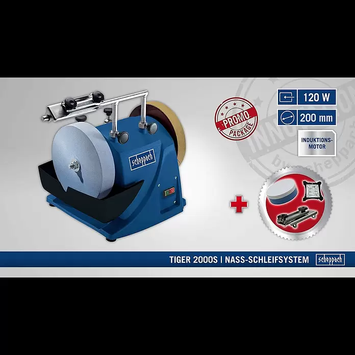 Scheppach Nass-Schleifmaschine TiGer 2000 S - 120 W - Scheppach Tiger 2000S Produktvideo