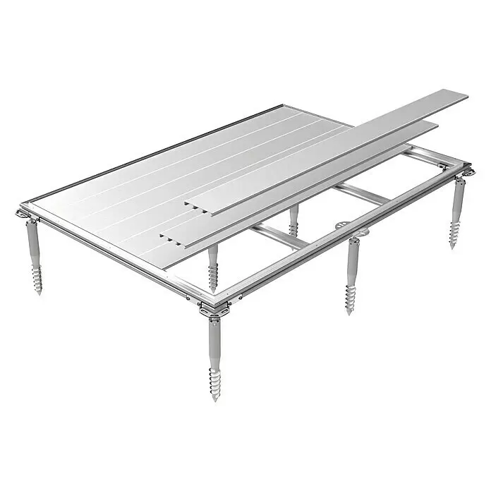 Biohort SmartBase PLUS Schraubfundament SmartBase Plus - Aluminium, Passend für: Biohort Gerätehaus Europa Gr. 5/6 - Diagonale Ansicht