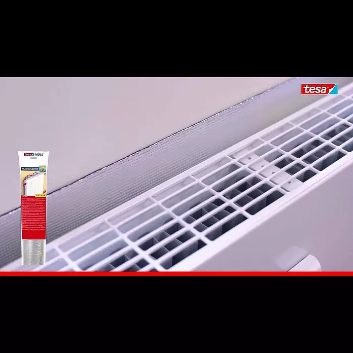 Tesa MOLL Reflektorfolie für HeizkörperSilber, Heizkörpernische - tesamoll Reflektorfolie - Heizkosten sparen durch Heizungsfolie