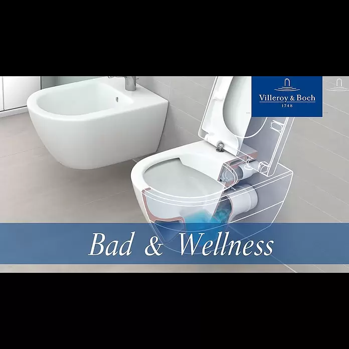 Villeroy & Boch Subway 3.0 Stand-WC - Spülrandlos, Mit schmutzabweisender Glasur, Spülform: Tief, WC Abgang: Waagerecht, Weiß Alpin - DirectFlush - Spülrandloses WC | Villeroy & Boch