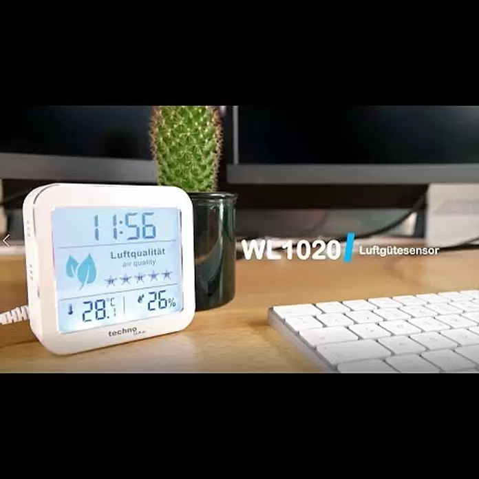 Technoline Luftqualitätsmonitor WL1020 - Digitales Display, 82 x 25 x 82 mm - Technoline Luftgütemonitor WL 1020