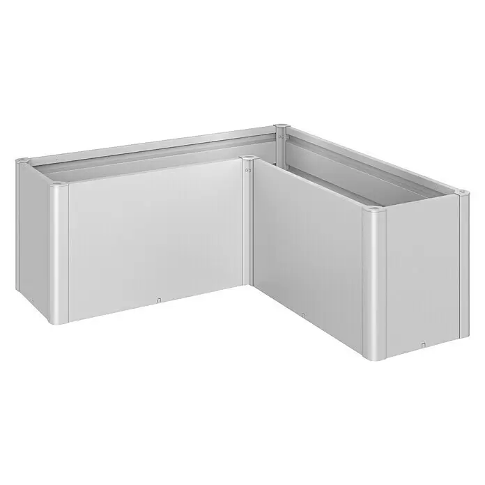 Biohort Belvedere Hochbeet Belvedere L - 152 x 152 x 61 cm, Stahl, Silber Metallic - Silbernes L-förmiges Hochbeet aus Metall oder Pflanzkasten.