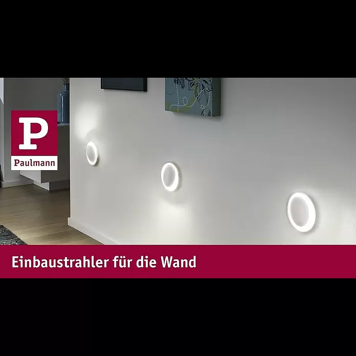 Paulmann LED-Einbauleuchte eckig - 2,7 W, Weiß, L x B: 7,8 x 7,8 cm, Eckig - Paulmann Licht: Einbaustrahler für die Wand