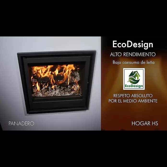 Panadero Hogar de leña HS - L x An x Al: 44 x 62,3 x 58 cm, 7,1 kW, 220 m³, Negro - HS EcoDesign