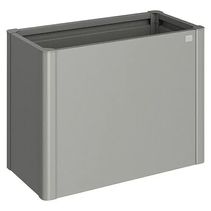 Biohort Belvedere Hochbeet - 53 x 102 x 77 cm, Stahl, Quarzgrau Metallic - Rechteckiges, graues Metall-Pflanzgefäß oder Hochbeet.