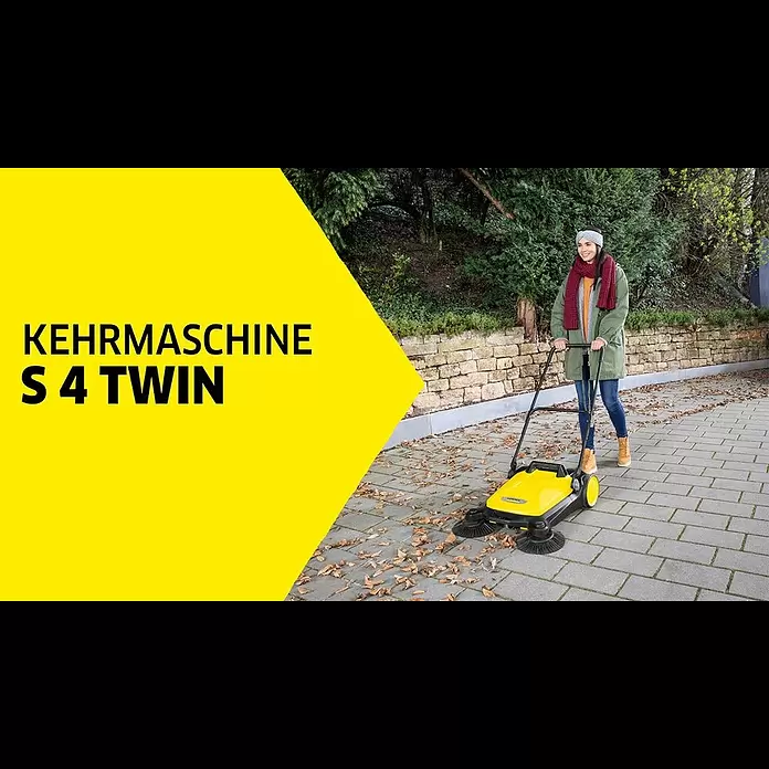 Kärcher Handkehrmaschine S 4 Twin - Flächenleistung: 2.400 m²/h, 20 l - Kärcher Kehrmaschine S 4 Twin
