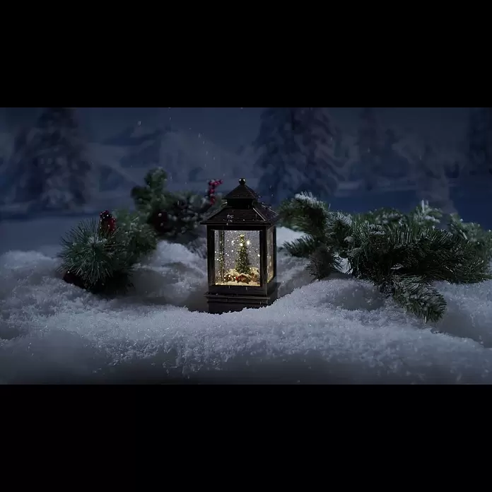 Konstsmide LED-Schneelaterne Weihnachtsmarkt - Innen, Braun, 10,5 x 10,5 x 22 cm, Batteriebetrieben - Konstsmide LED-Schneelaterne Weihnachtsmarkt (10,5 x 10,5 x 22 cm, Batteriebetrieben) | BAUHAUS